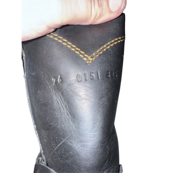 Mens Cowboy Biker Harness Black Leather Boots Handmade 8D
